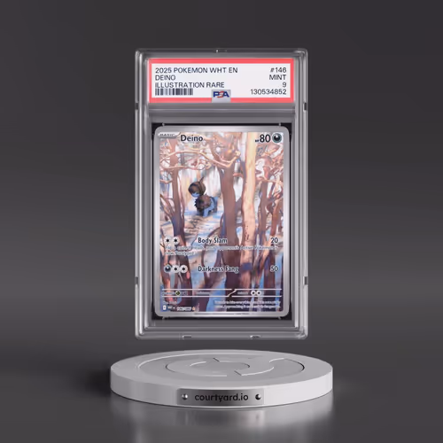 2025 Pokémon Wht EN-White Flare #146 Deino - Illustration Rare (PSA 9 MINT)