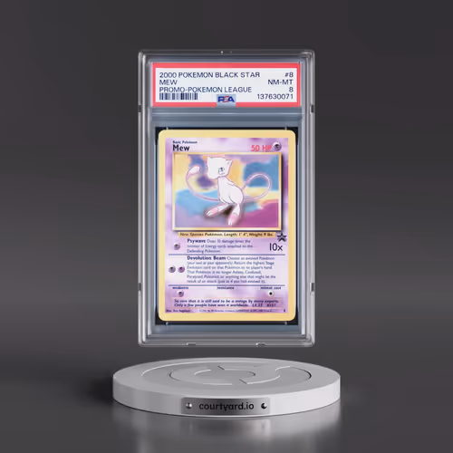 2000 Pokémon Promo Black Star #8 Mew - Pokemon League (PSA 8 NM-MT)