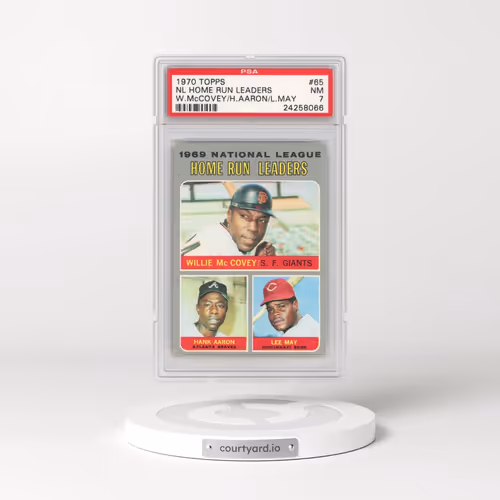 1970 Topps #65 NL Home Run Leaders - W.McCovey/H.Aaron/L.May (PSA 7 NM)