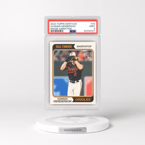 2023 Topps Heritage #64 Gunnar Henderson - Image Variation (PSA 9 MINT)