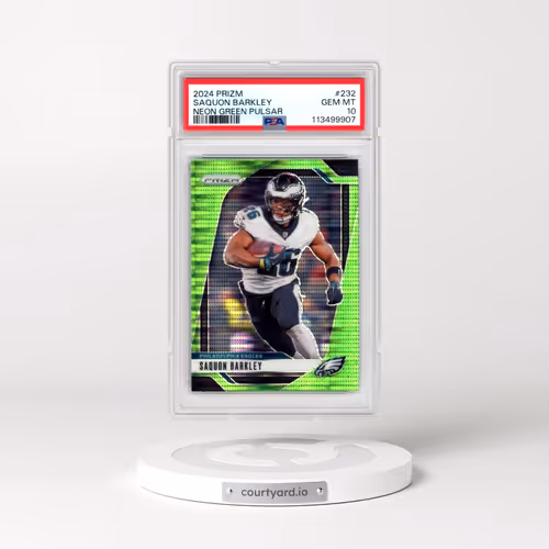 2024 Panini Prizm #232 Saquon Barkley - Neon Green Pulsar (PSA 10 GEM MINT)