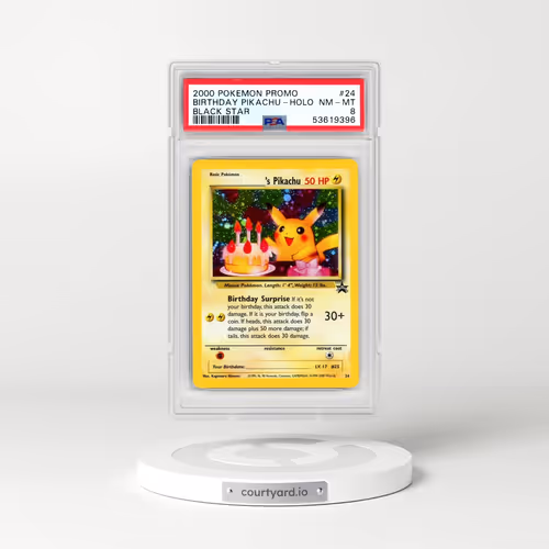 2000 Pokémon Promo Black Star #24 Birthday Pikachu - Holo (PSA 8 NM-MT)