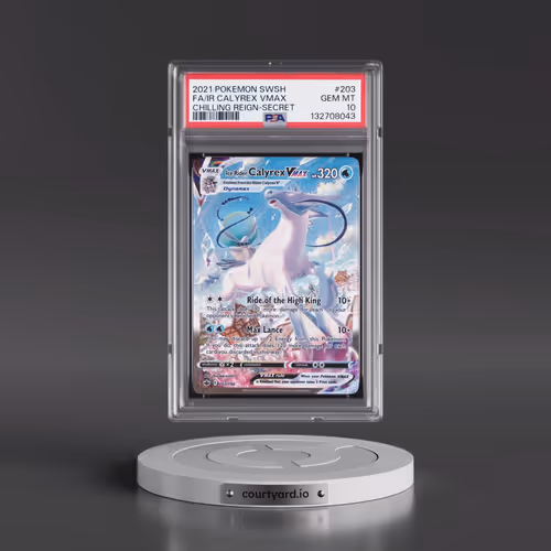 2021 Pokémon Sword & Shield Chilling Reign #203 Ice Rider Calyrex Vmax - Full Art Secret (PSA 10 GEM