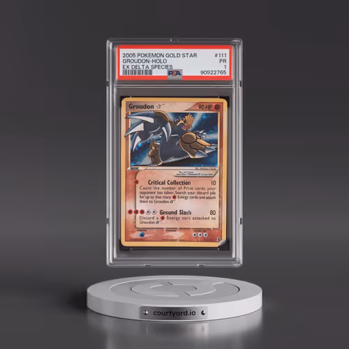2005 Pokémon EX Delta Species #111 Groudon - Holo Gold Star (PSA 1 PR)