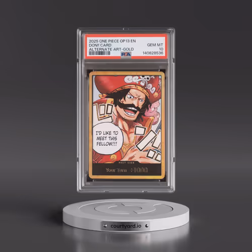 2025 One Piece OP13-Carrying on His Will Don!! Card - Alternate Art-Gold (PSA 10 GEM MINT)