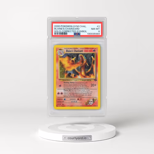 2000 Pokémon Gym Challenge #2 Blaine's Charizard - Holo-Corrected Symbol (PSA 8 NM-MT)