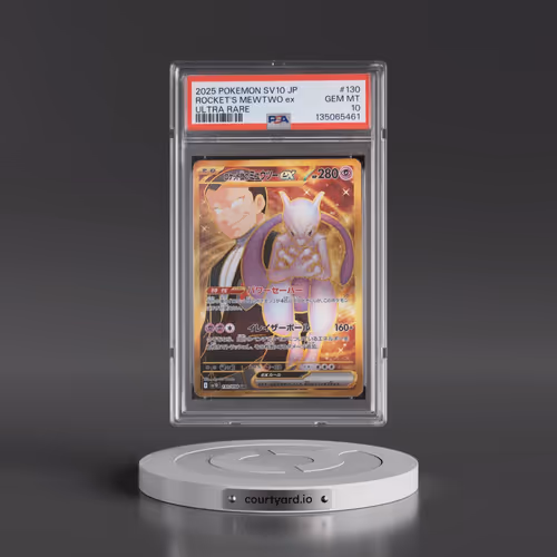 2025 Pokémon SV10-Glory of Team Rocket #130 Team Rocket's Mewtwo EX - Holo Ultra Rare (PSA 10 GEM MI