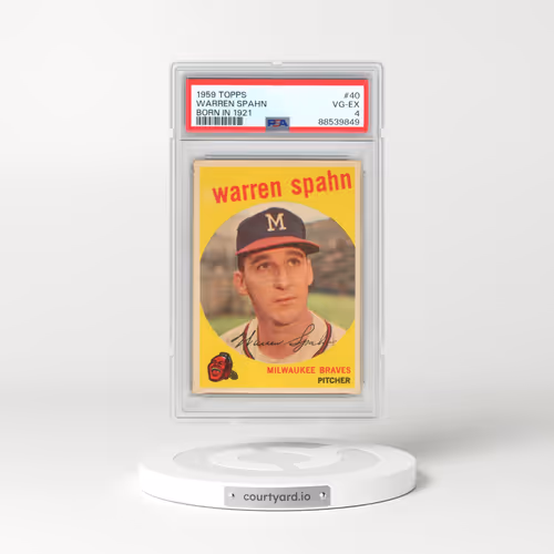 1959 Topps #40 Warren Spahn - Born in 1921 (PSA 4 VG-EX)