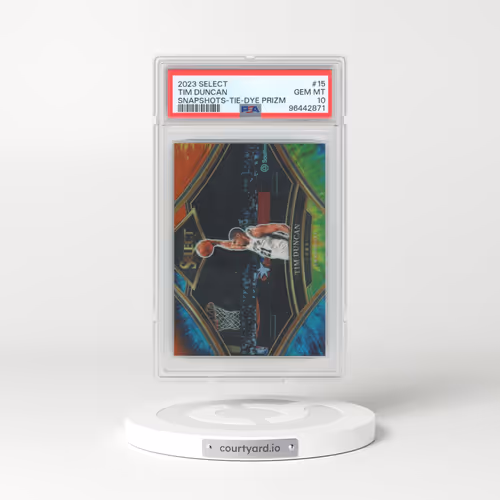 2023 Panini Select Snapshots #15 Tim Duncan - Tie-Dye Prizm (PSA 10 GEM MINT)