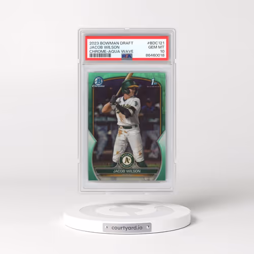 2023 Bowman Draft #BDC121 Jacob Wilson - Chrome-Aqua Wave (PSA 10 GEM MINT)