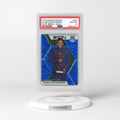 2019 Panini Mosaic #297 Giannis Antetokounmpo - Fast Break-Blue (PSA 10 GEM MINT)