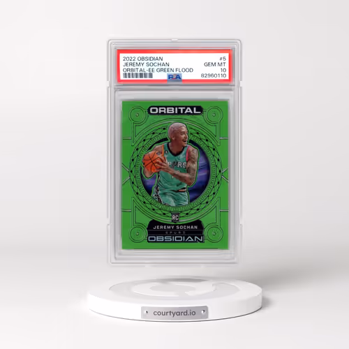 2022 Panini Obsidian Orbital #5 Jeremy Sochan - Electric Etch Green Flood (PSA 10 GEM MINT)