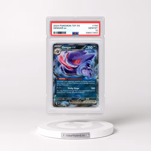 2024 Pokémon Tef EN-Temporal Forces #104 Gengar EX - Holo (PSA 10 GEM MINT)