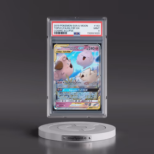 2019 Pokémon Sun & Moon Cosmic Eclipse #143 Togepi & Cleffa & Igglybuff GX - Holo (PSA 9 MINT)