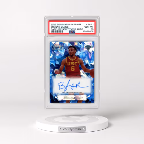 2023 Bowman University Chrome Sapphire Sapphire Selections Autographs #SABJ Bronny James (PSA 10 GEM