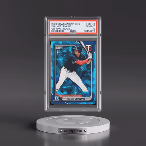 2024 Bowman Sapphire Edition Chrome Prospects #BCP43 Walker Jenkins (PSA 10 GEM MINT)
