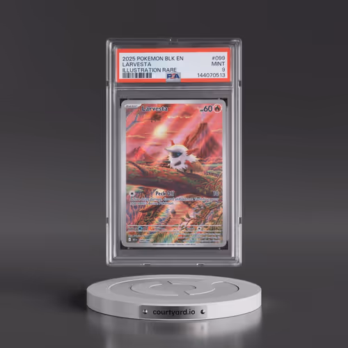 2025 Pokémon Blk EN-Black Bolt #099 Larvesta - Illustration Rare (PSA 9 MINT)
