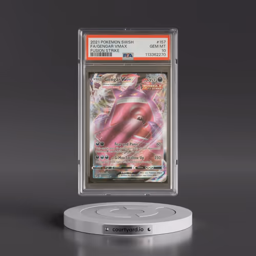 2021 Pokémon Sword & Shield Fusion Strike #157 Gengar Vmax - Full Art (PSA 10 GEM MINT)