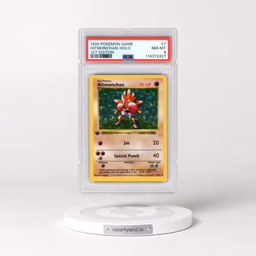 1999 Pokémon Game #7 Hitmonchan - 1st Edition Holo (PSA 8 NM-MT)