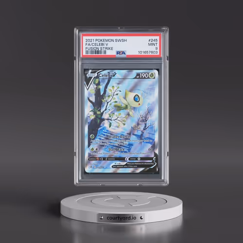 2021 Pokémon Sword & Shield Fusion Strike #245 Celebi V - Holo Full Art (PSA 9 MINT)