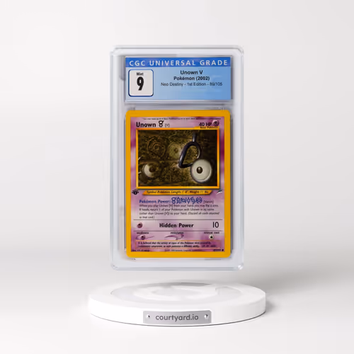 2002 Neo Destiny #89/105 Unown V - 1st Edition 1st Edition Holo (CGC 9 MINT)