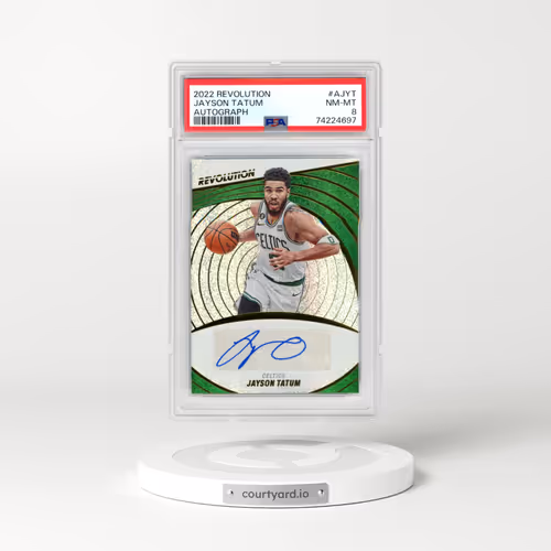 2022 Panini Revolution Autographs #AJYT Jayson Tatum (PSA 8 NM-MT)