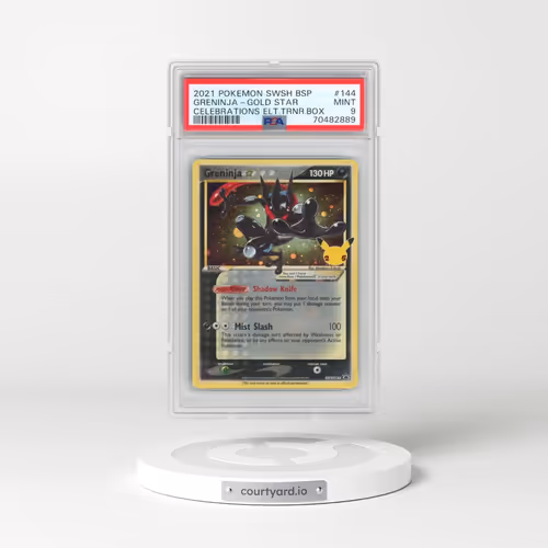 2021 Pokémon Swsh Black Star Promo #144 Greninja-Gold Star - Celebrations Elite Trainer Box (PSA 9 M