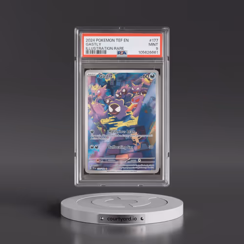 2024 Pokémon Tef EN-Temporal Forces #177 Gastly - Illustration Rare (PSA 9 MINT)
