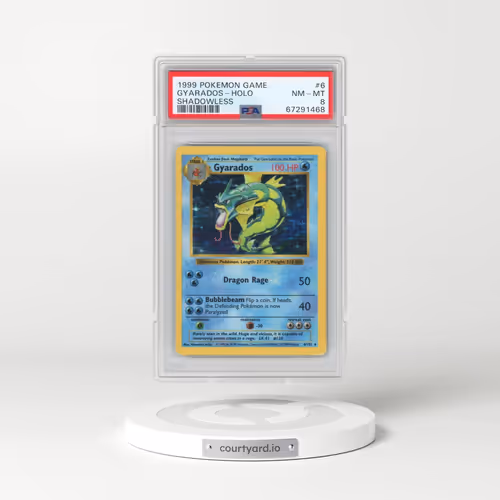 1999 Pokémon Game #6 Gyarados - Holo Shadowless (PSA 8 NM-MT)