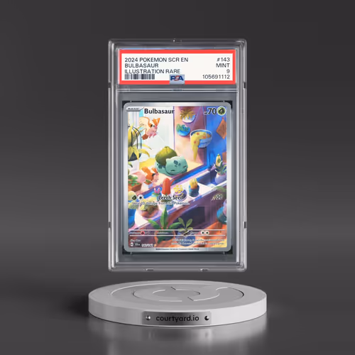 2024 Pokémon Scr EN-Stellar Crown #143 Bulbasaur - Illustration Rare (PSA 9 MINT)