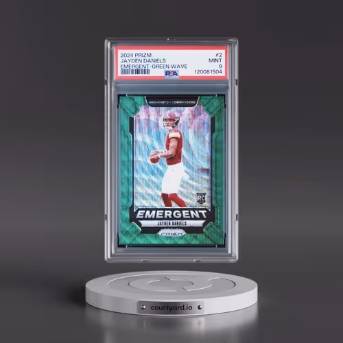2024 Panini Prizm Emergent #2 Jayden Daniels - Green Wave (PSA 9 MINT)