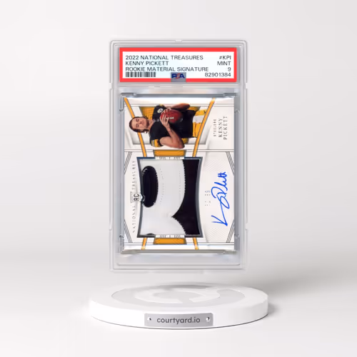 2022 Panini National Treasures Rookie Material Signature #KPI Kenny Pickett (PSA 9 MINT)