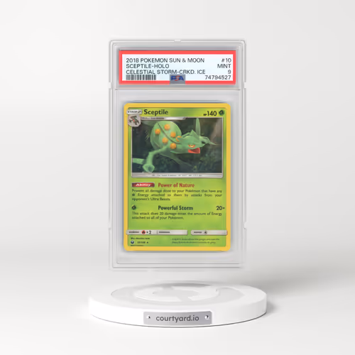 2018 Pokémon Sun & Moon Celestial Storm #10 Sceptile - Holo Cracked Ice (PSA 9 MINT)