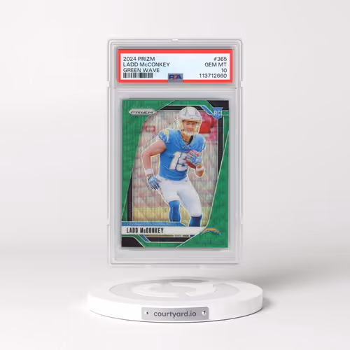 2024 Panini Prizm #365 Ladd McConkey - Green Wave (PSA 10 GEM MINT)