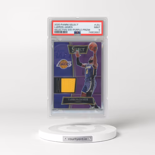 2020 Panini Select Selective Swatches #LBJ LeBron James - Purple Prizm (PSA 9 MINT)