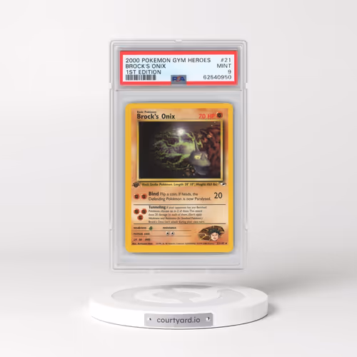 2000 Pokémon Gym Heroes #21 Brock's Onix - 1st Edition (PSA 9 MINT)