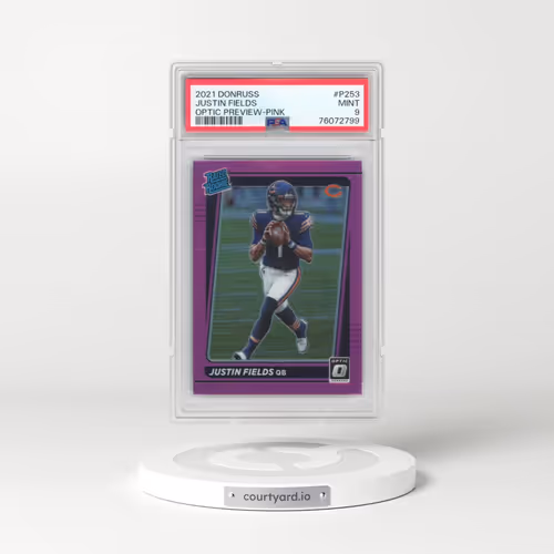 2021 Panini Donruss #P253 Justin Fields - Optic Preview-Pink (PSA 9 MINT)