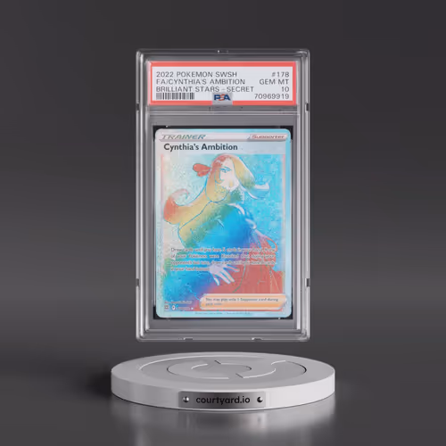 2022 Pokémon Sword & Shield Brilliant Stars #178 Cynthia's Ambition - Full Art Secret (PSA 10 GEM MI
