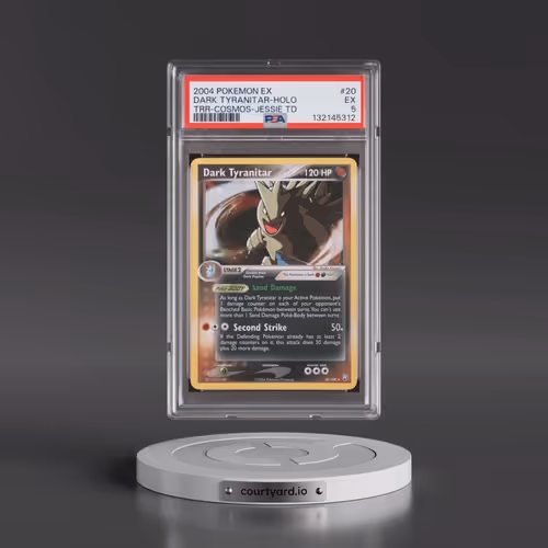 2004 Pokémon EX Team Rocket Returns #20 Dark Tyranitar - Holo Cosmos-Jessie Theme Deck (PSA 5 EX)