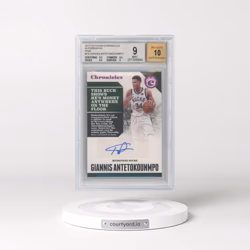 2017 Panini Chronicles Autographs Pink #19 Giannis Antetokounmpo (BGS 9 MINT)