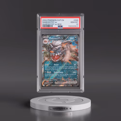 2024 Pokémon Svp EN-SV Black Star Promo #086 Mabosstiff EX - Holo Mabosstiff EX Box (PSA 10 GEM MINT