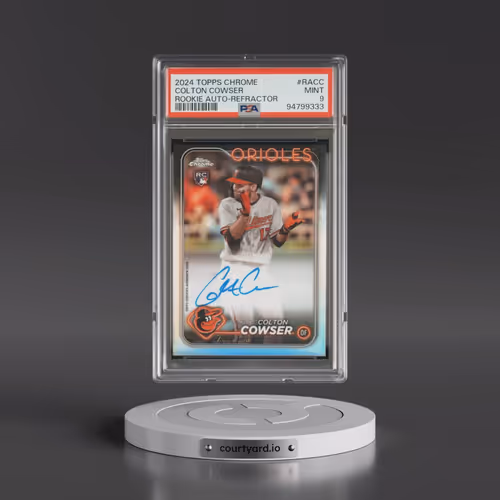 2024 Topps Chrome Rookie Autographs #RACC Colton Cowser - Refractor (PSA 9 MINT)