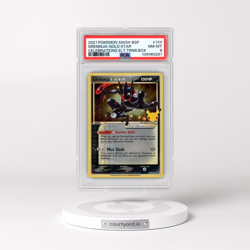 2021 Pokémon Swsh Black Star Promo #144 Greninja-Gold Star - Celebrations Elite Trainer Box (PSA 8 N