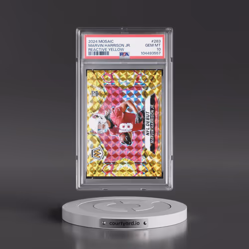 2024 Panini Mosaic #283 Marvin Harrison Jr. - Reactive Yellow (PSA 10 GEM MINT)