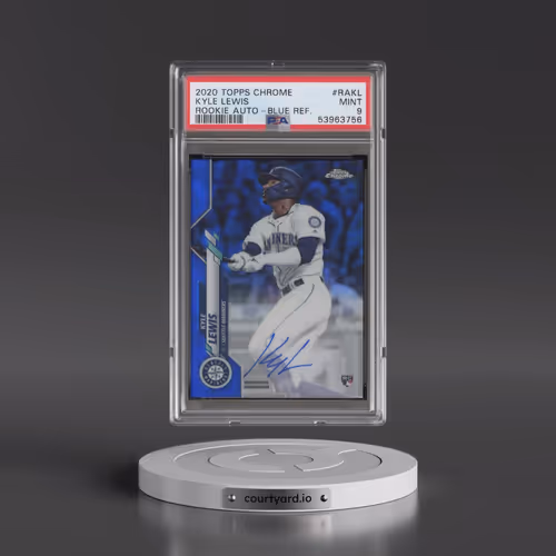 2020 Topps Chrome Rookie Autographs #RAKL Kyle Lewis - Blue Refractor (PSA 9 MINT)