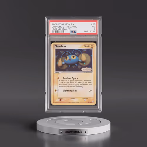 2006 Pokémon EX Legend Maker #50 Chinchou - Reverse Foil (PSA 7 NM)