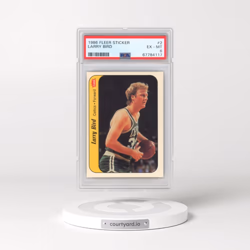 1986 Fleer Sticker #2 Larry Bird (PSA 6 EX-MT)