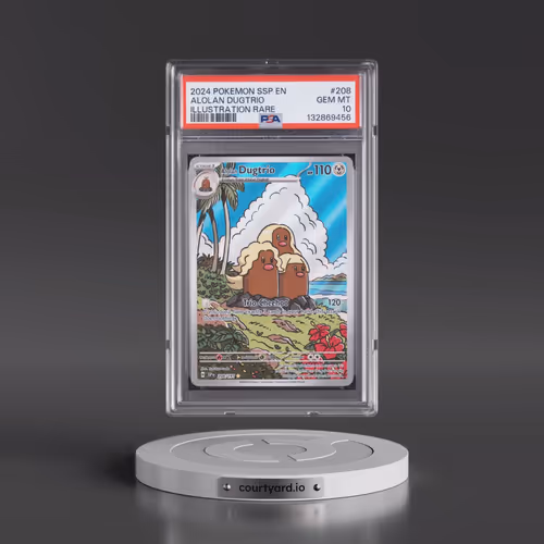2024 Pokémon Ssp EN-Surging Sparks #208 Alolan Dugtrio - Illustration Rare (PSA 10 GEM MINT)