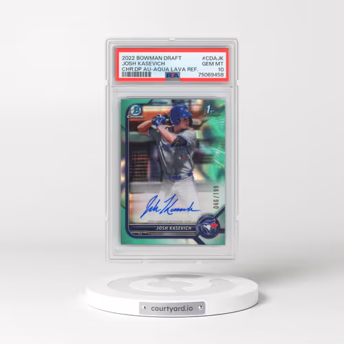 2022 Bowman Draft Chrome Draft Pick Autographs #CDAJK Josh Kasevich - Aqua Lava Refractor (PSA 10 GEM MINT)