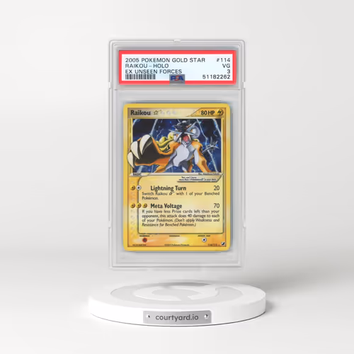 2005 Pokémon EX Unseen Forces #114 Raikou - Holo Gold Star (PSA 3 VG)
